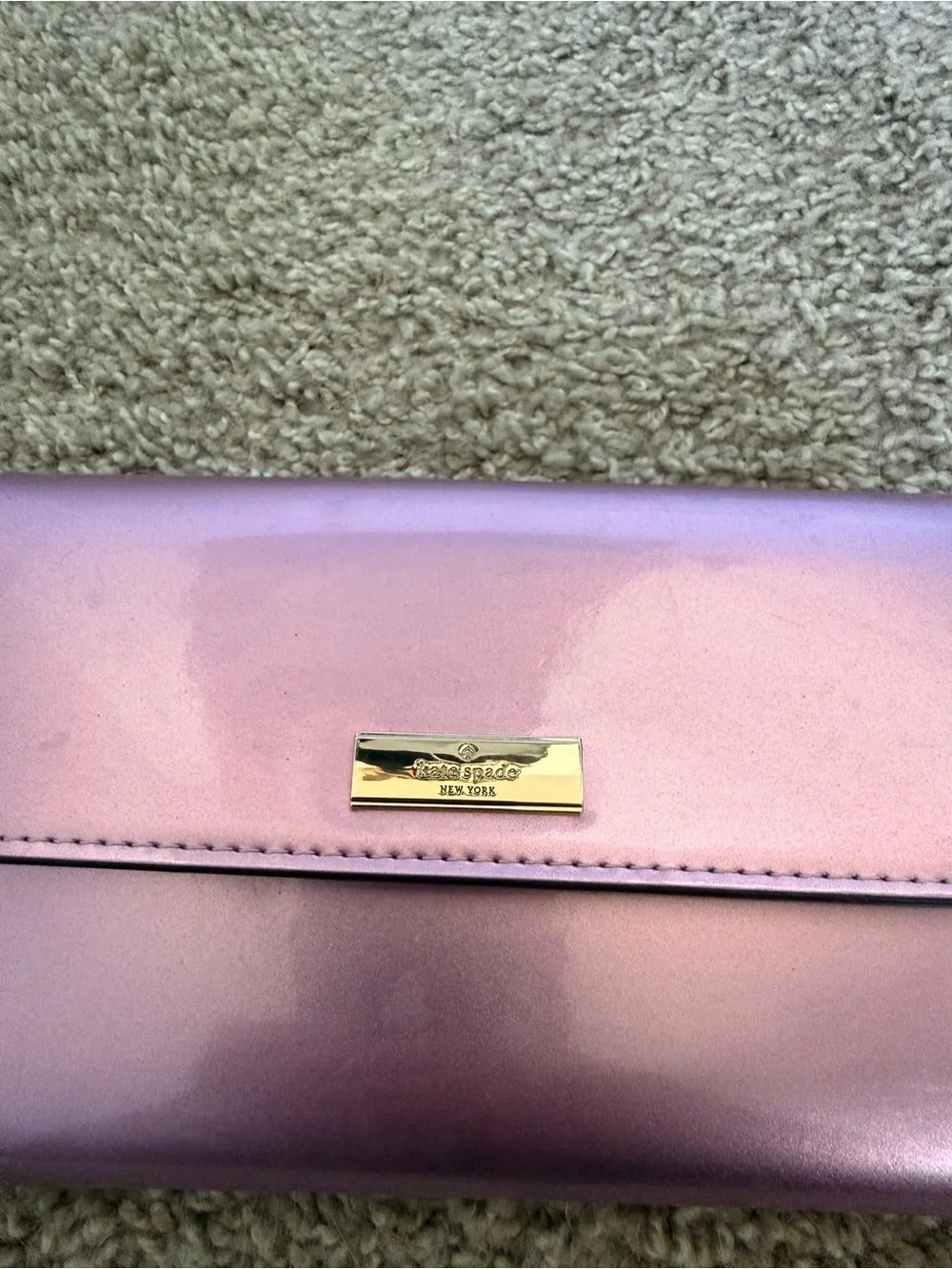 Kate Spade Metallic Pink Wristlet Clutch
